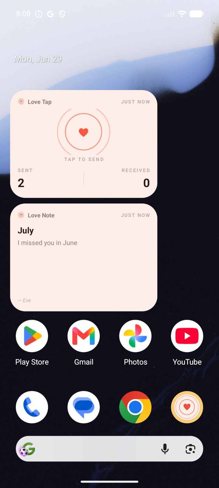 Love on your home screen on Android